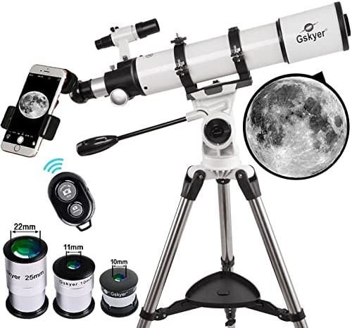 Gskyer Telescope, Telescopes for Adults, 600x90mm AZ Astronomical Refractor Telescope,Telescope for Kids,Telescopes for Adults Astronomy, German Technology Scope